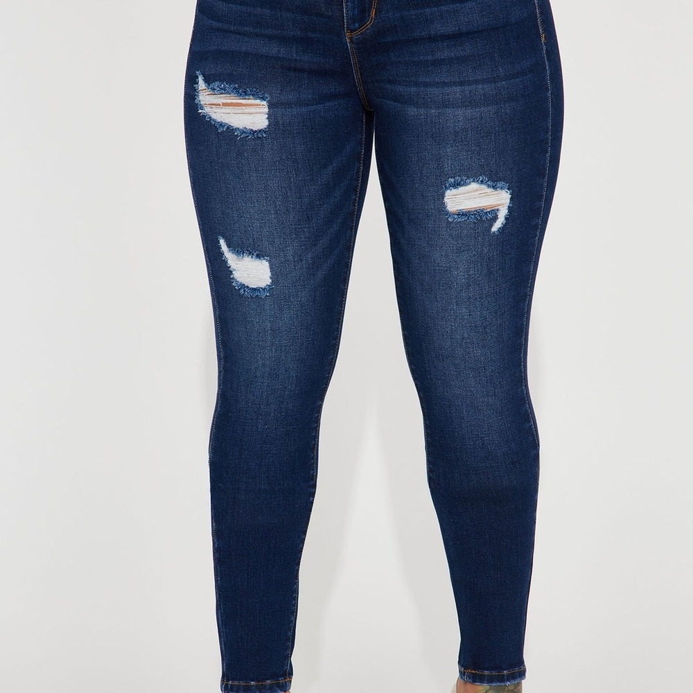 Distressed Blue Skinny Jeans